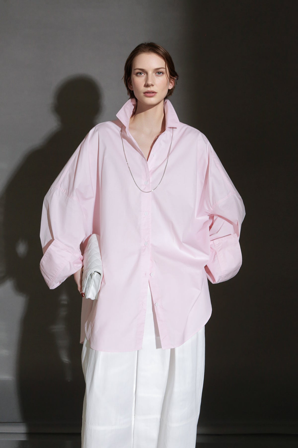 PIAOIN minimalist silhouette commuter shirt oversize versatile loose luxury -COX.