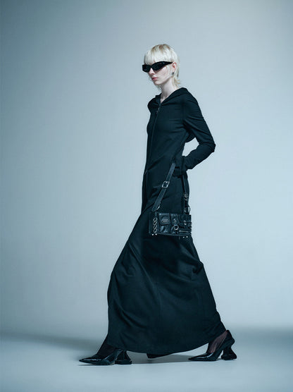 ANNAKIKI Loose Slim Fit Niche Designer Hood Long Coat-RIKU