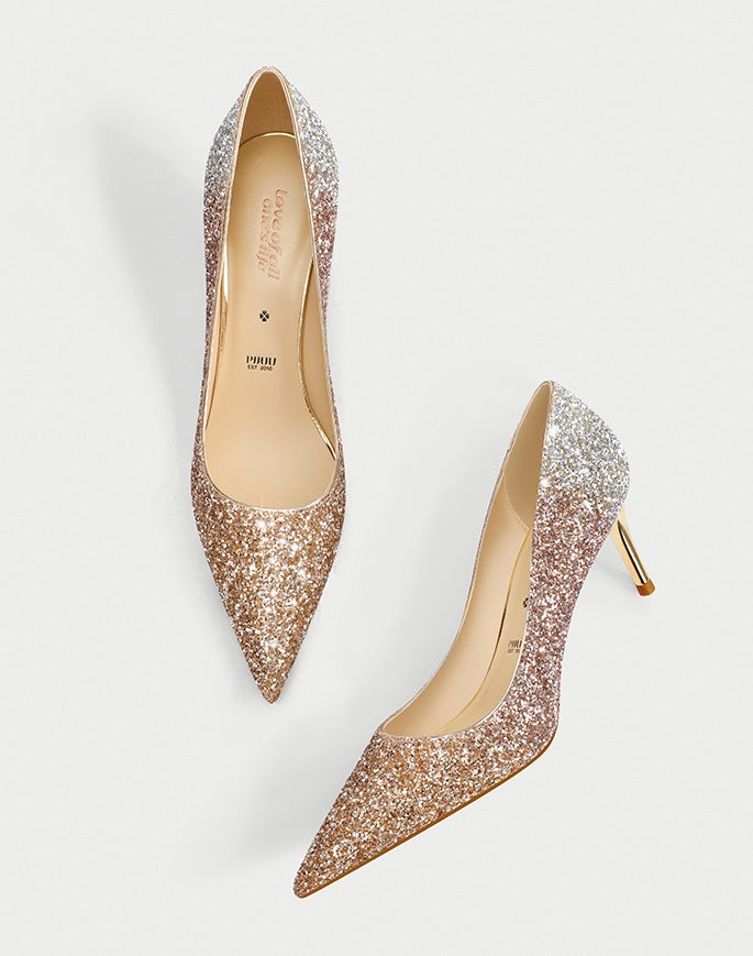 pjjuu crystal new french stiletto wedding shoes -  STAN