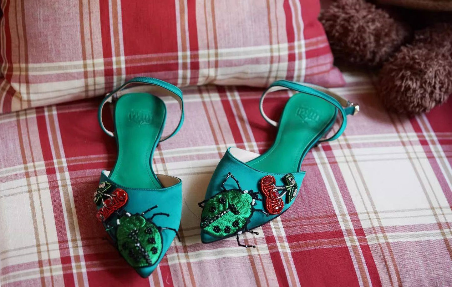 B-FEI Spring/Summer Pointed-Toe Embossed Sandals-POICH.