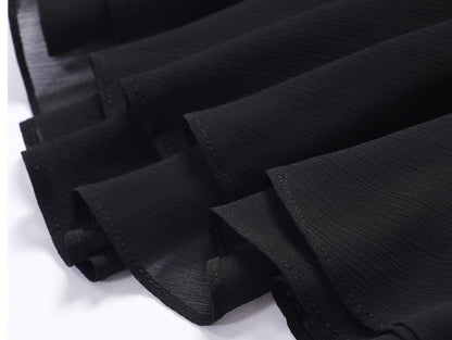 WANGXO | Chiffon Deep V Drawstring Draped Sling Top -MIRABELLE.