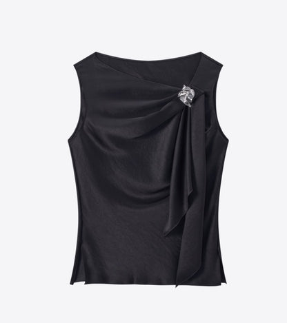 COMME MOI women's double-faced satin sleeveless vest top - SADIE.