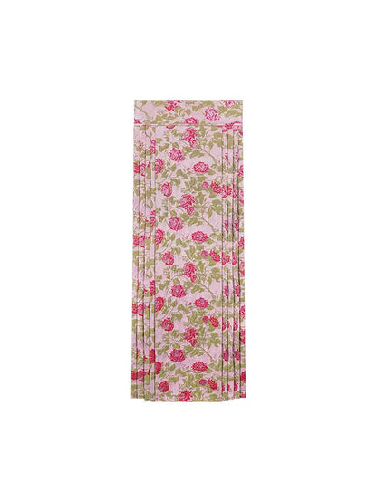 HECO Rose Brocade Jacquard Horse Face pink Skirt Women - piper.