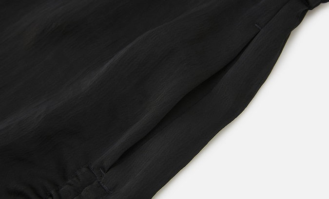 ZHUCHONGYUN fiber satin adjustable drawstring black trousers-SHAOTOME.