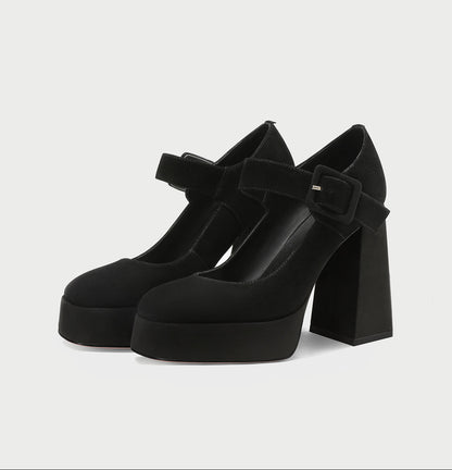 pjjuu black platform maryan jane shoes - BRIDGE