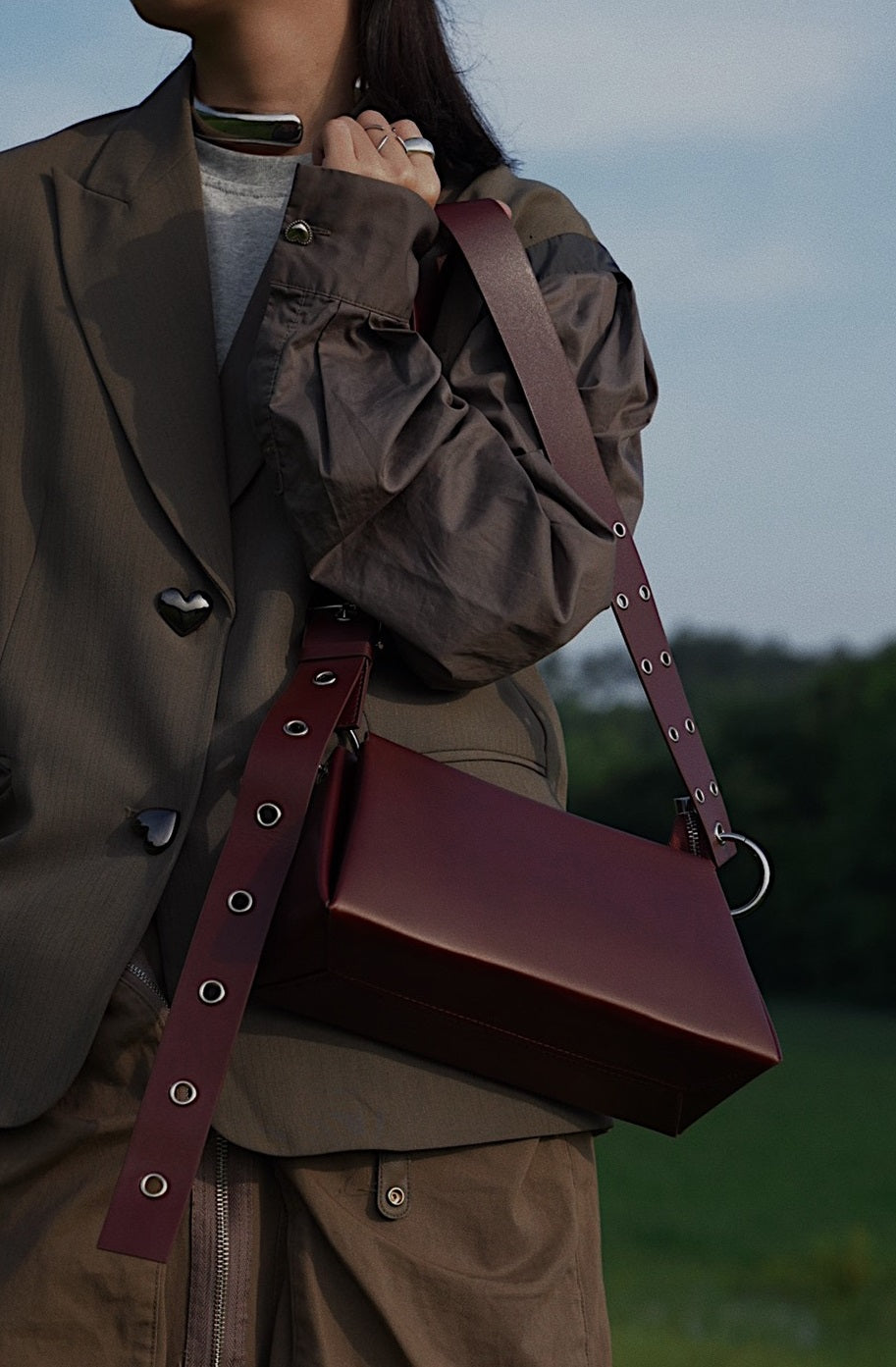 IUBALLET vintage pouch triangle belt buckle Bag - HEALTH.