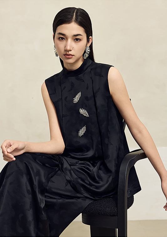 HECO Handmade Beaded Acetate Jacquard Sleeveless Top Women - KING