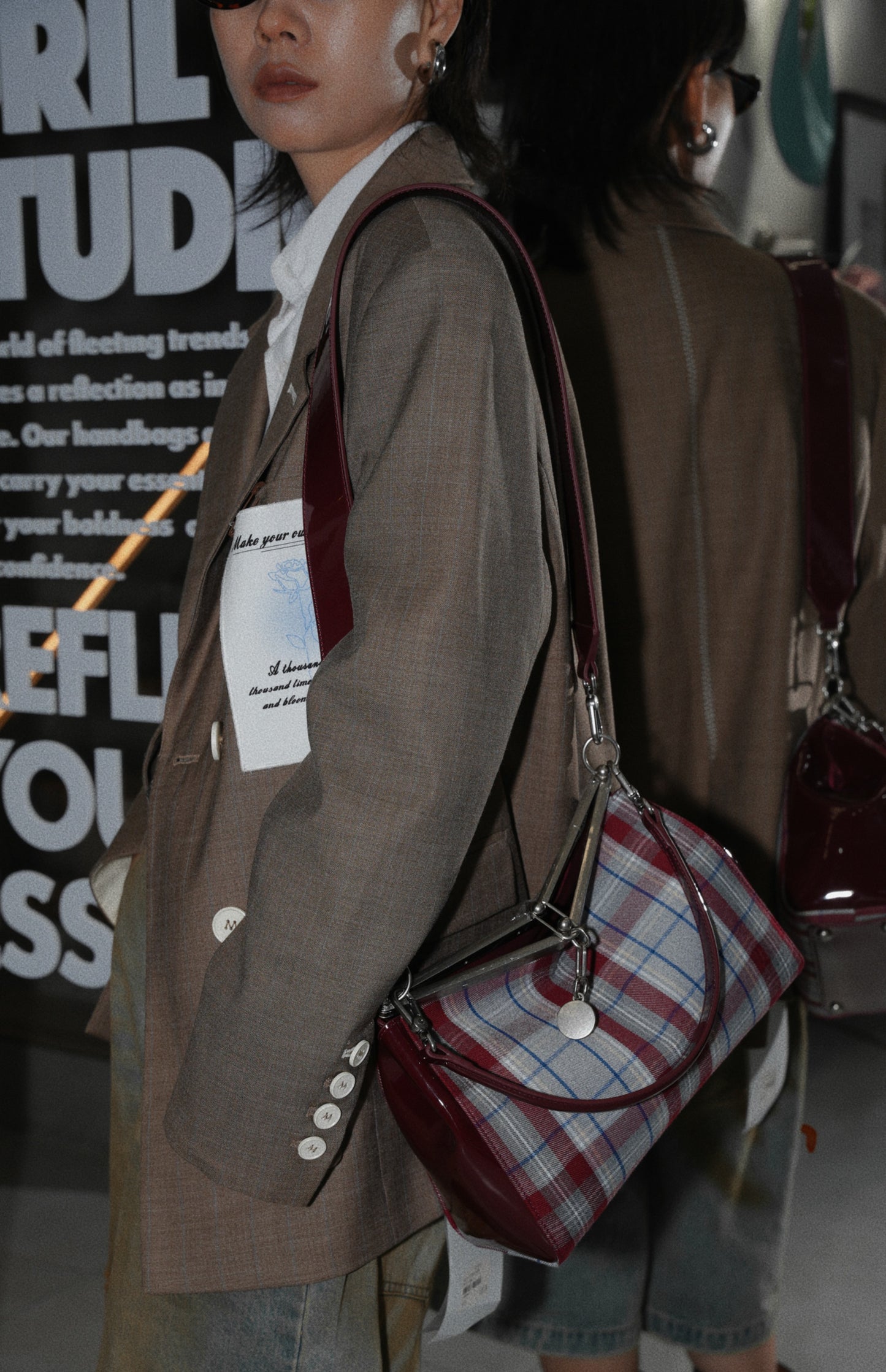 IUBALLET Classy Vintage Plaid Arm Bag - MALDAVIES.