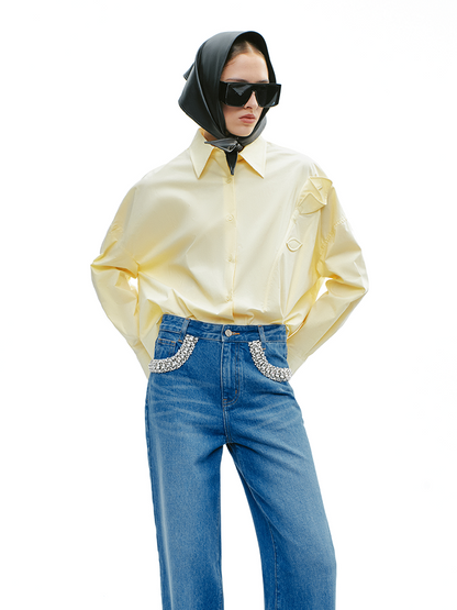 YES BY YESIR  handmade calla lily Monroe loose shirt - INTER.