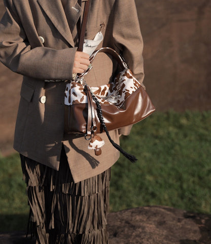 IUBALLET New Horsehair Contrast Armpit Spice Girl Bag - BALANCE.