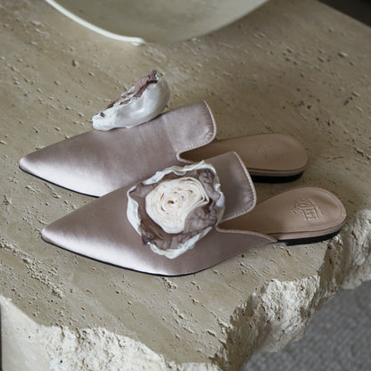 B-FEI French niche pointed toe flower decoration mules-HYUNG.