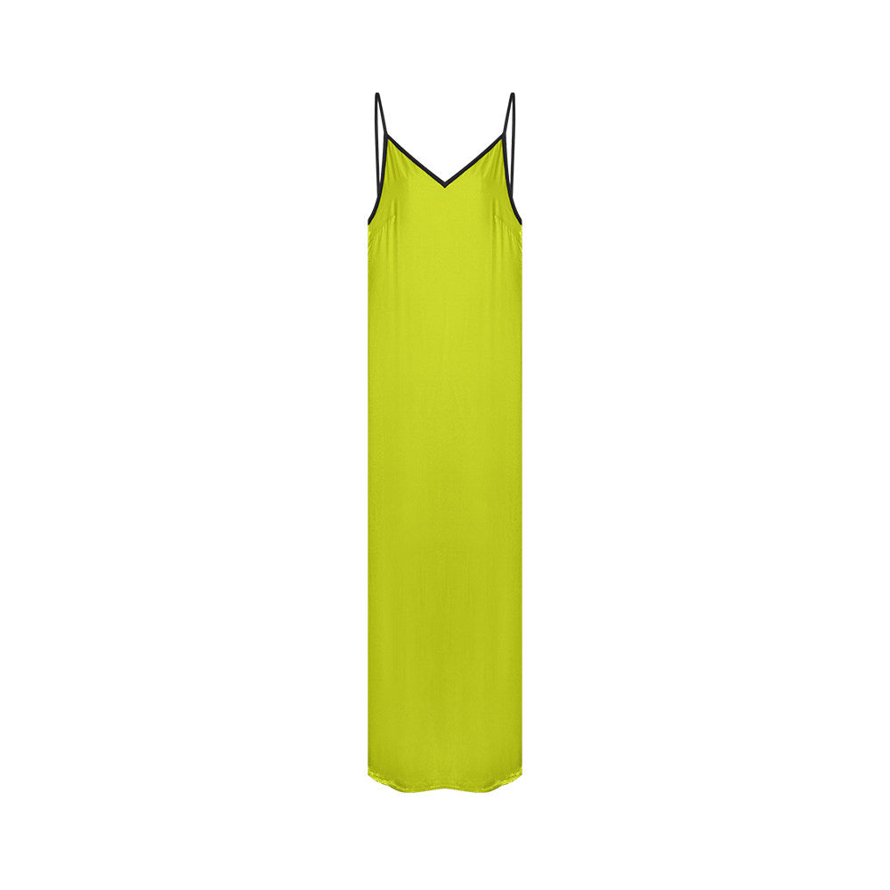 TUYUE Silk Velvet Backless Suspender Long Dress- GATSBY.