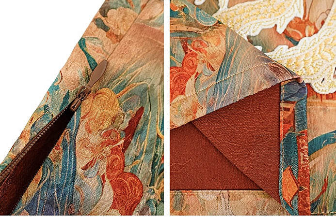 HECO Chinese Retro Mural Golden Dragon Embroidered Vest Top - ERIKA.