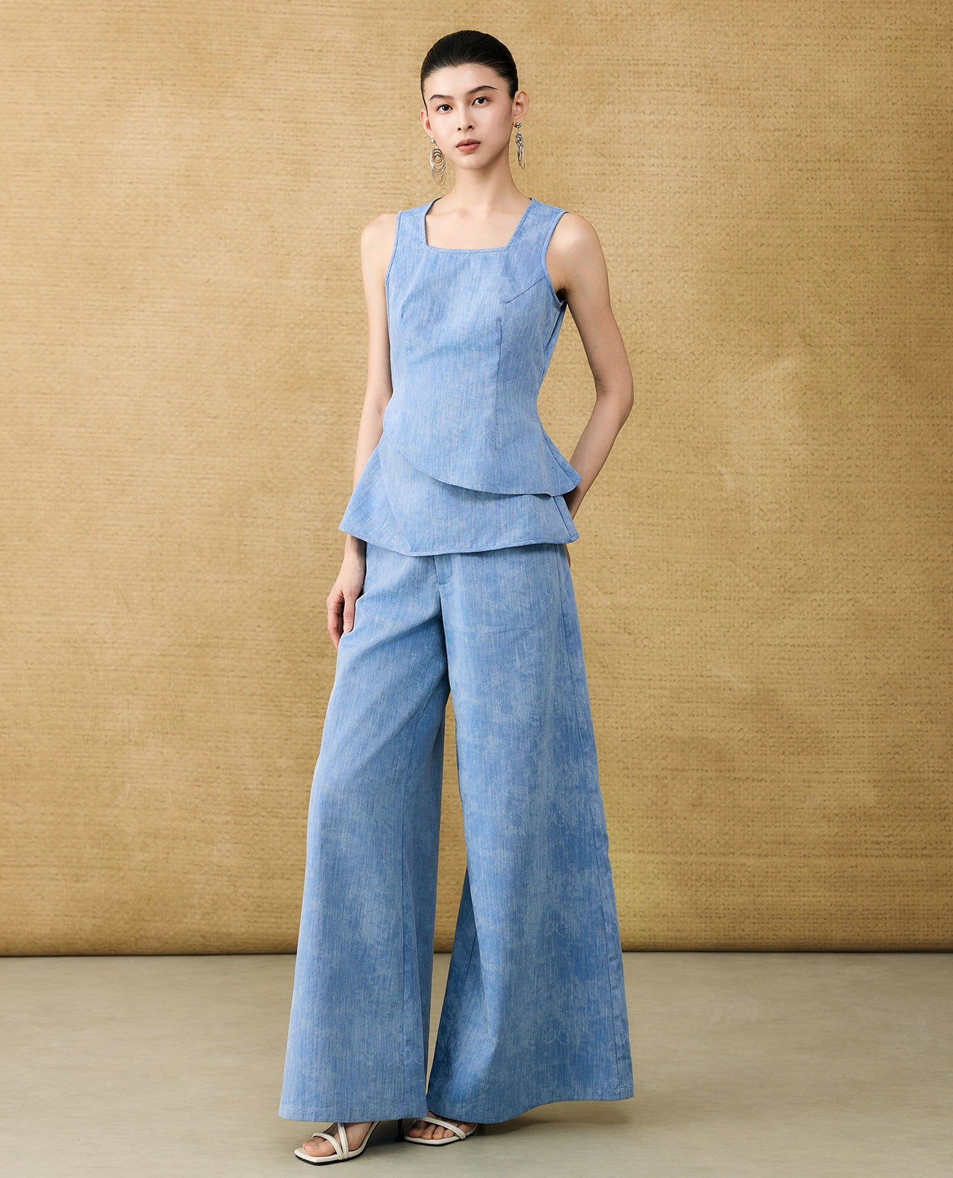 HECO Chinese Old Money Linen Bootcut Slacks Slim Wide-leg Pants - GLADE.