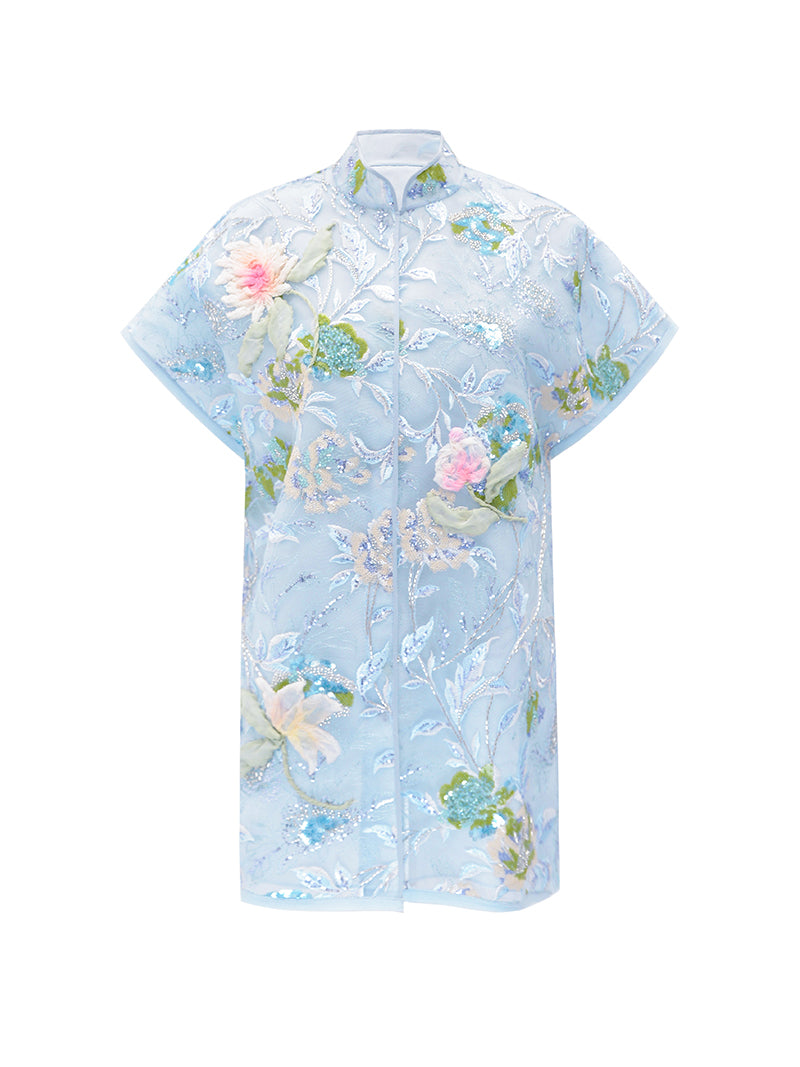 M essential Ma Kay designer Jiyi embroidery silk hand-dyed embroidery top - FEGI.