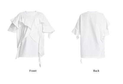 TINY IN ruffled crewneck large dropped shoulders versatile top -SAC