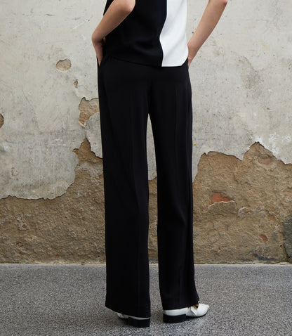 COMME MOI  Black wide-leg women's pants - ELLA.
