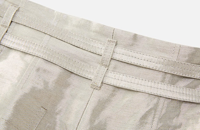 ZHUCHONGYUN silver drawstring three-point shorts--YAIBA.