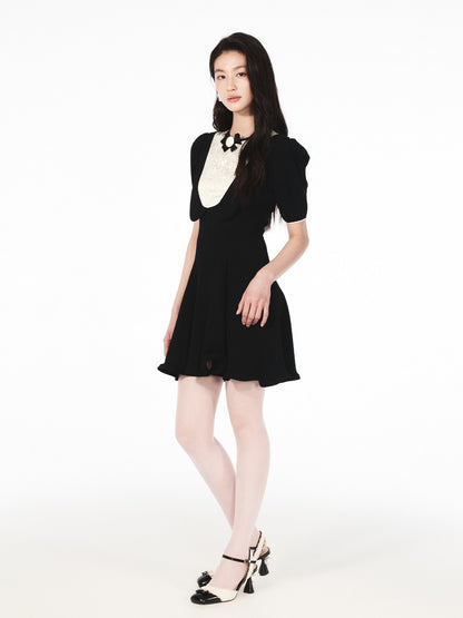 FAME Black ruffled knit dress - ELLA