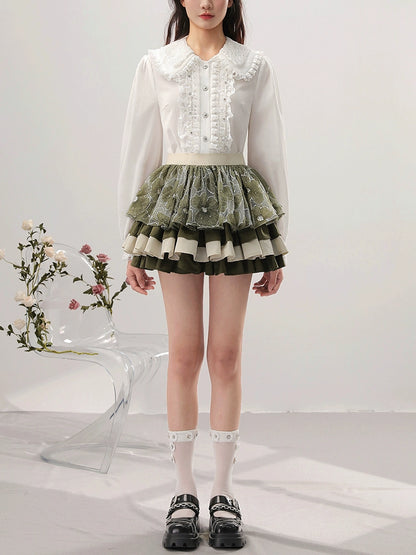CHECOCRE Chic  Three-dimensional Mesh High-waisted Puffy Skirt - AUDIENCE