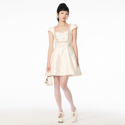 FAME beaded A-line pleated short dress- CHRISTOPHER