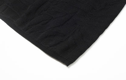 ZHUCHONGYUN black short-sleeved diagonal placket knitted top-MIHAWK.