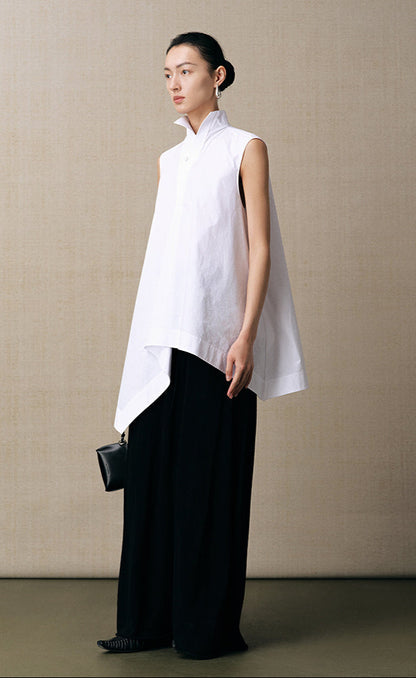 ZHUCHONGYUN black mulberry silk and linen blend drape knitted skirt-AIR.