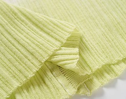 COMME MOI Lv Yan designer summer gradient V-neck pit strip knitted cardigan - SHYLA.