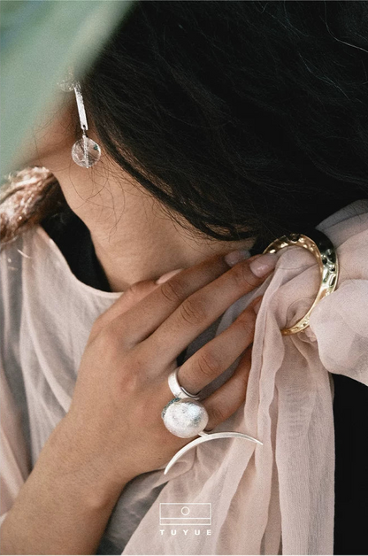 TUYUE brass silver plating romantic poetic planet ring- GWEN