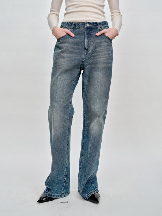 SERRER Classic vintage washed straight bootcut jeans - EMI.