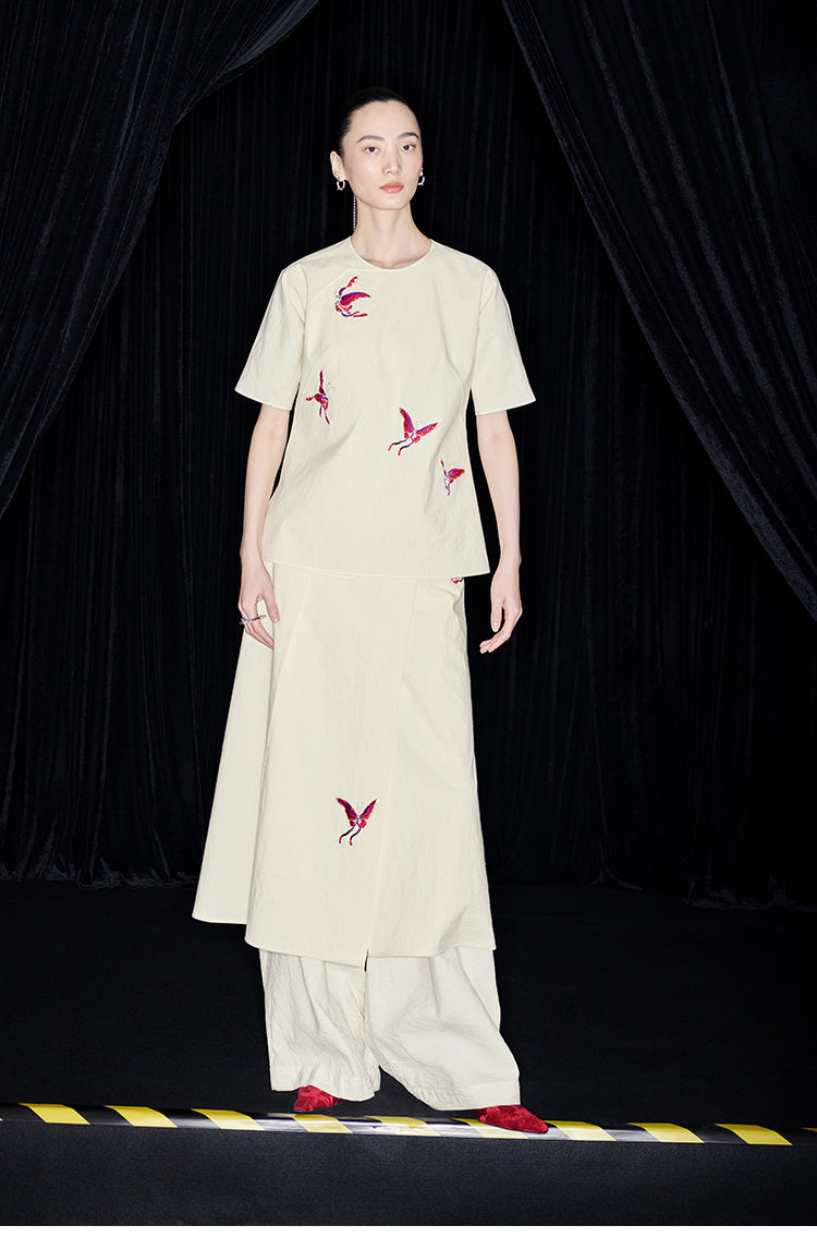 M essential Mackay designer butterfly embroidery short-sleeved top  pant skirt suit - baby.