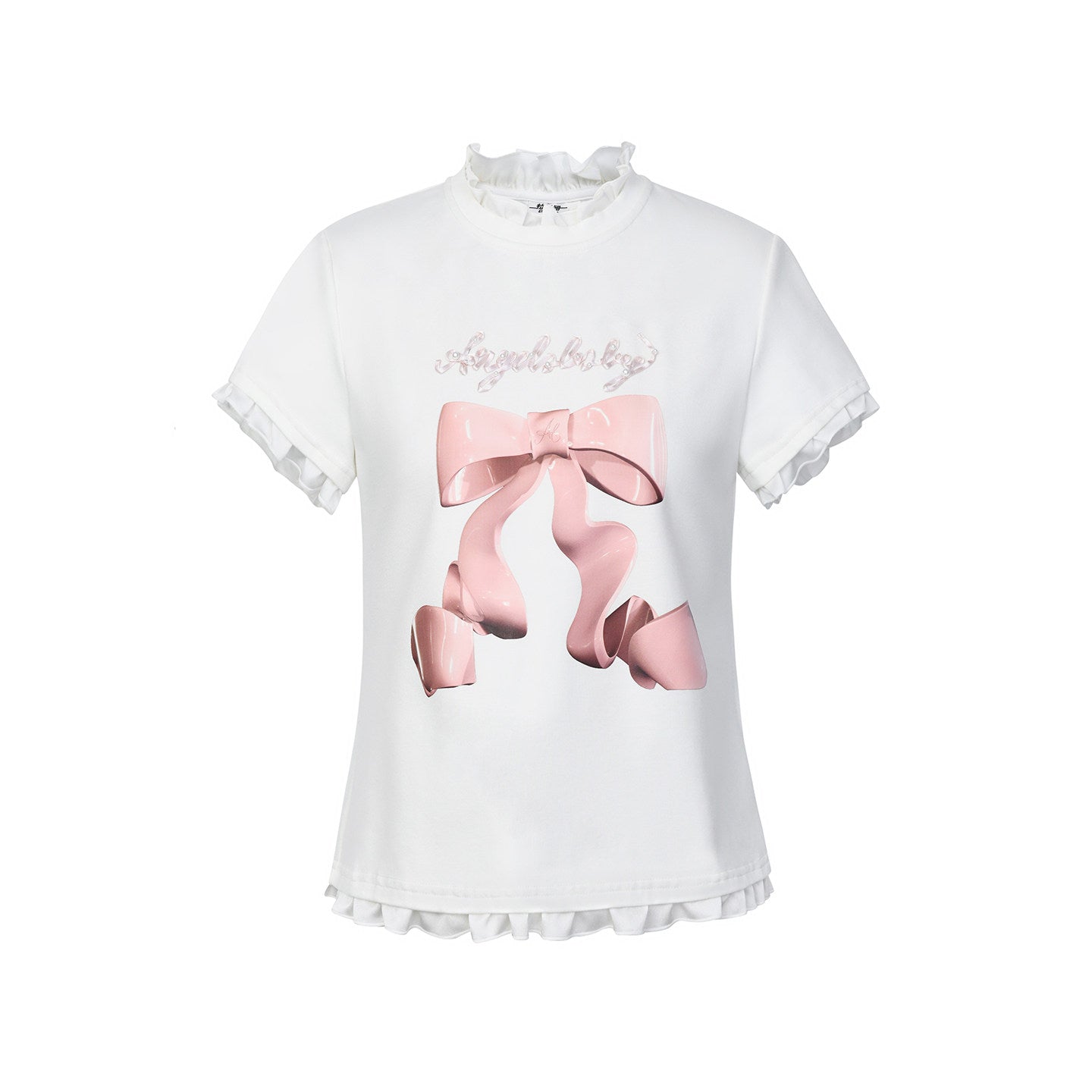 FAME bow short-sleeved T-shirt- VALERIE