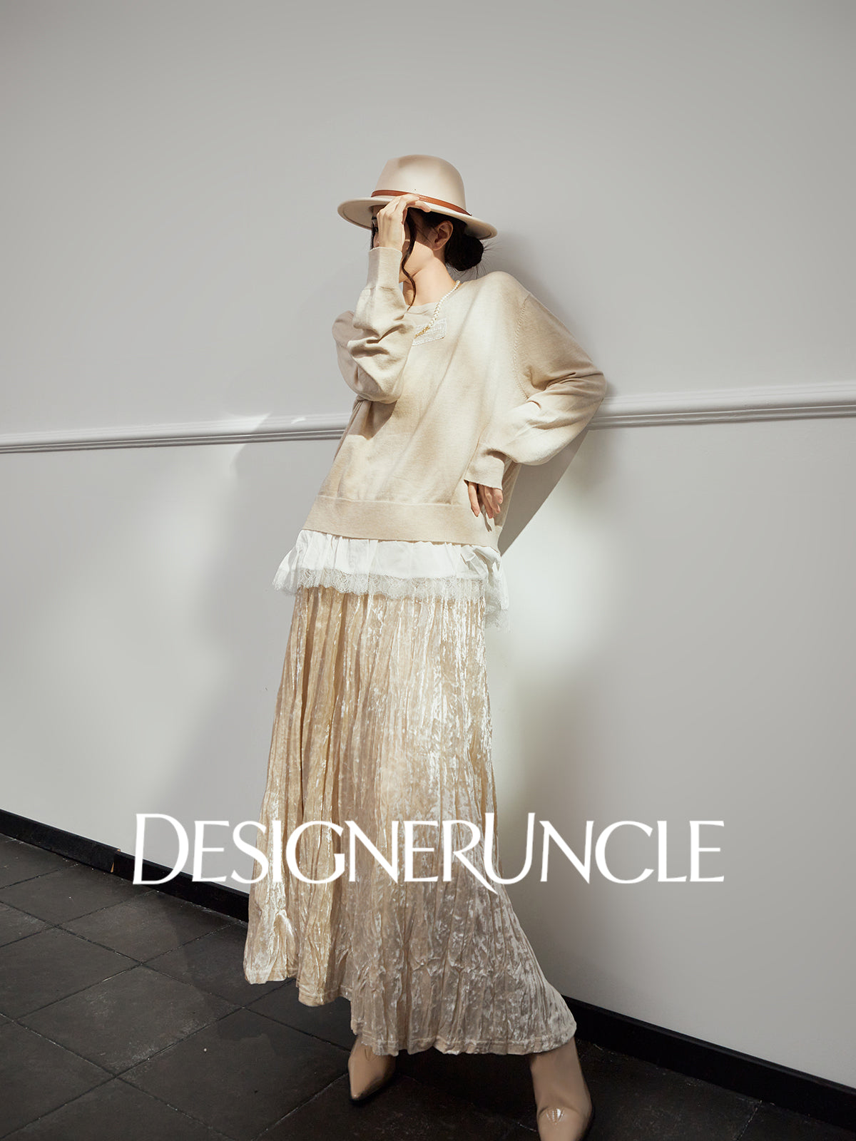 DGU "Mu Qian" knitted sweater women's new autumn crew neck top - Felicia.