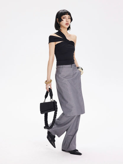 TINY IN knotted adjustable black top-MANS