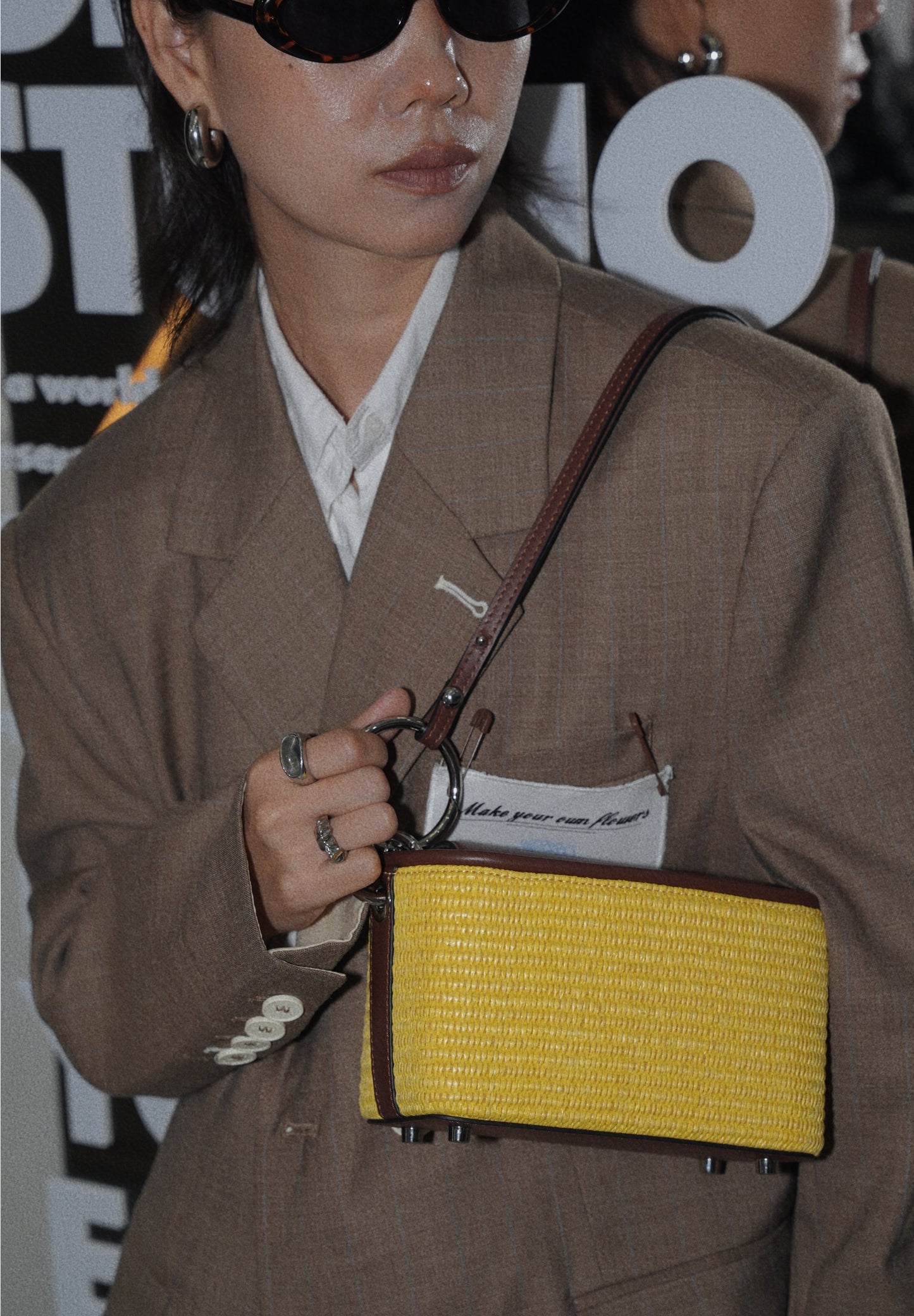 IUBALLET Elegant Woven Small Square Bag - YELLOW.