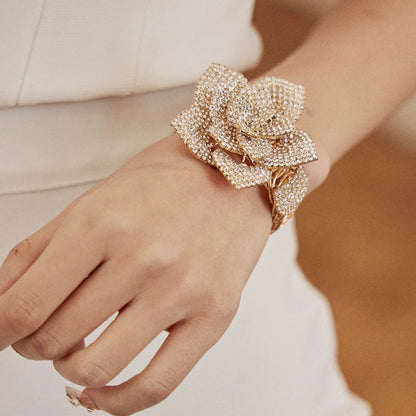 DOLLY Elegant Gold/Sliver Diamond Flower Design Bracelets-LUCY