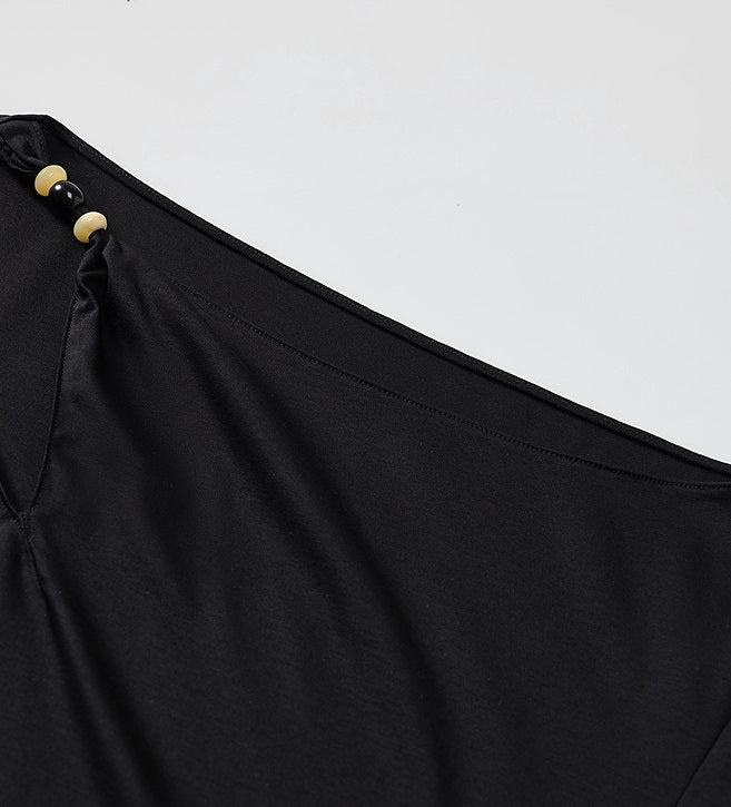 COMME MOI  commuter slim fit cut-out black T-shirt - EDAN.