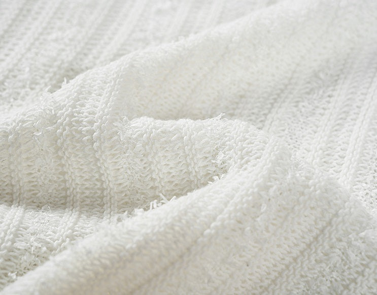 COMME MOI  Women's White Cutout Raw Edge Knitted Cardigan - MAYA.