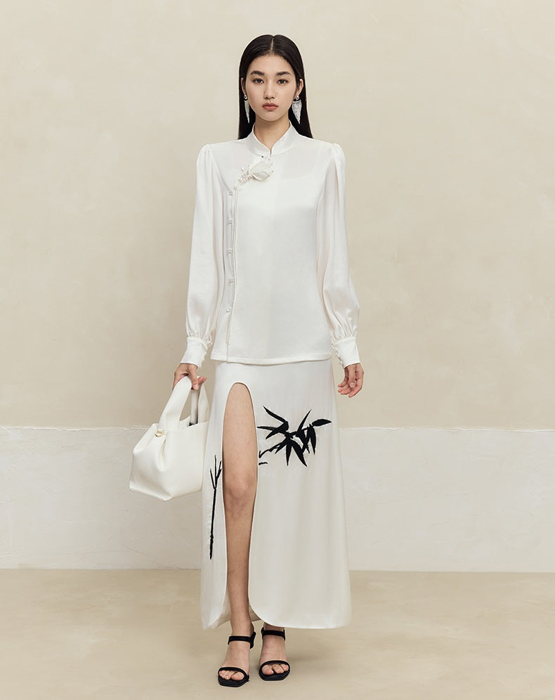 HECO Three-dimensional Handmade Stand-Up Collar Shirt Top Woman - all.