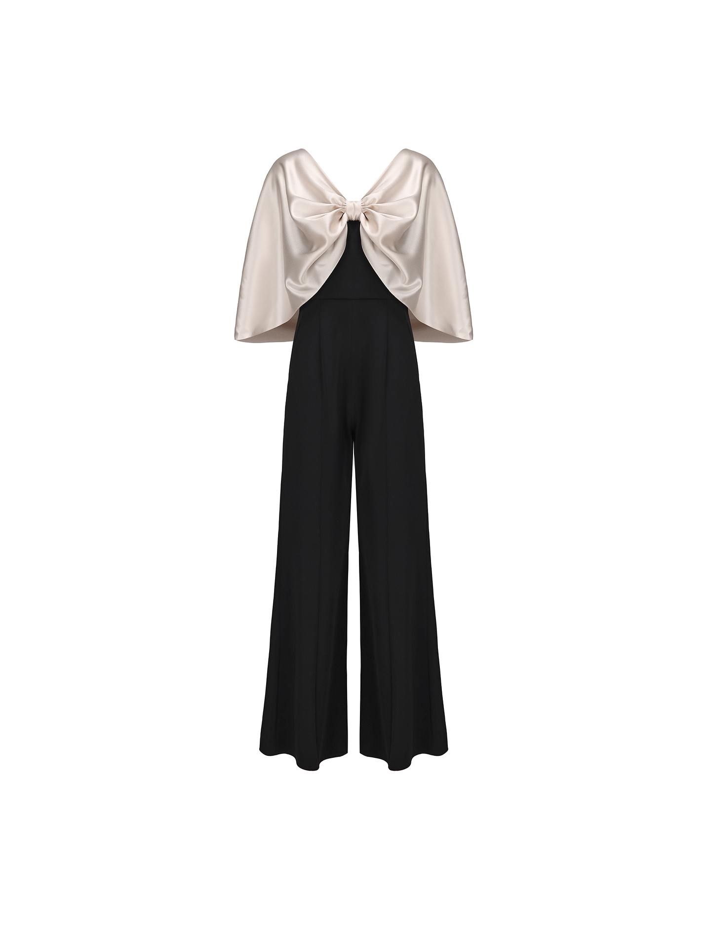 ATELIER MISS LU  Glossy Shawl Spliced Wide-leg Jumpsuit - WARM