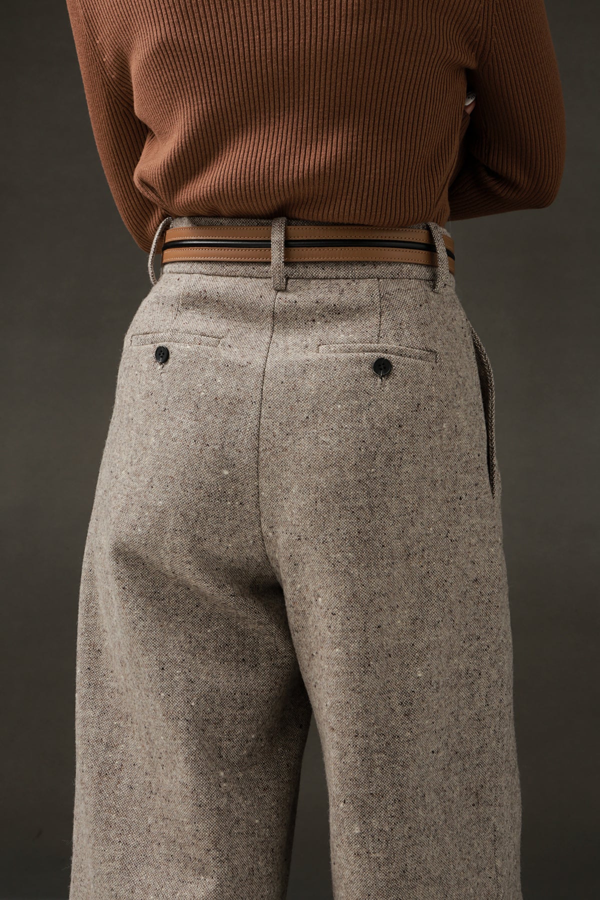 PIAOIN Vintage Literary Tweed Suit Shorts Versatile Commuter Pants LEX