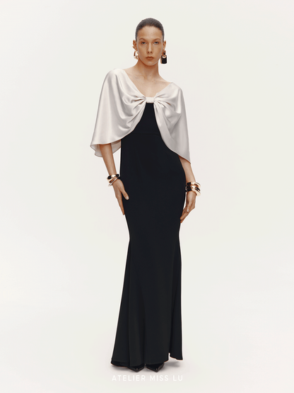 ATELIER MISS LU Shi Glossy Shawl Mermaid Dress Long Skirt - STED