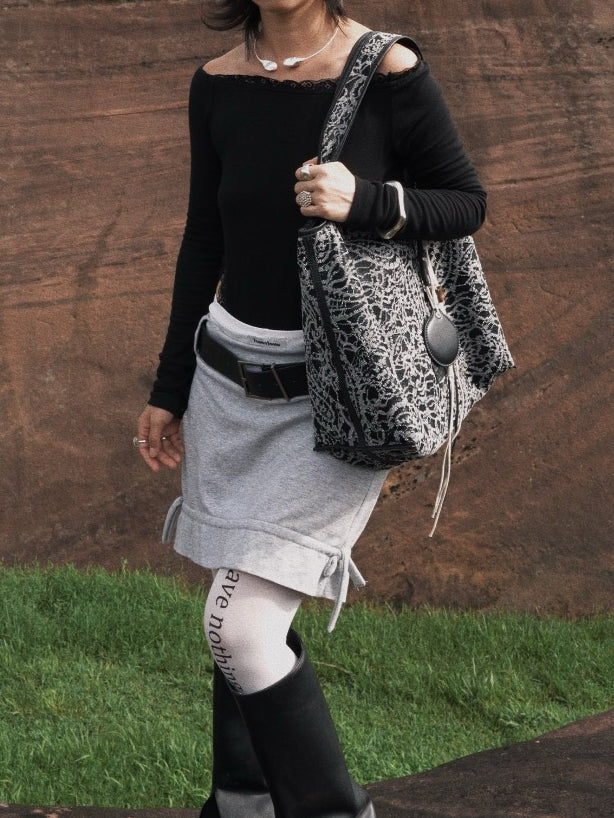 IUBALLET Relaxism New Lace One Shoulder Crossbody Large Capacity Tote Bag - APOCALYPSE ?