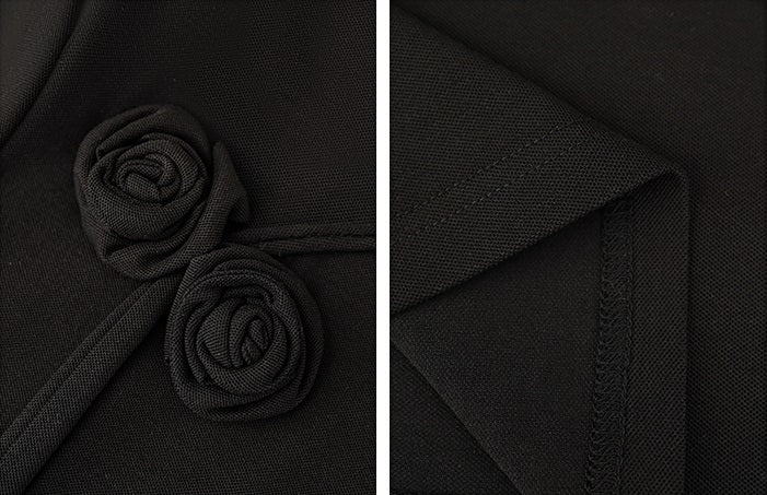 HECO Chinese Handmade Rose Tassel Short Sleeve T-Shirt  - GRADE.