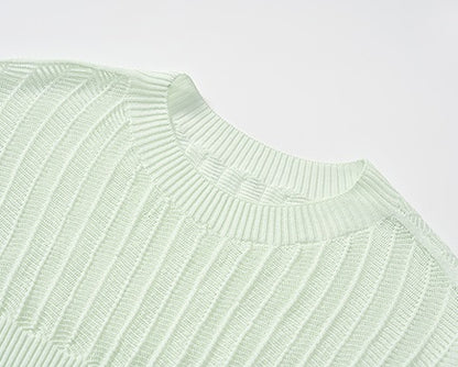 COMME MOI summer women's middle sleeve cut-out knit top - PHILIP.