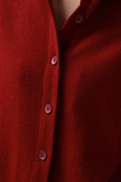 PIAOIN Luxury Old Money Style Wool Shirt Women's Single Breasted Shirt-FERA