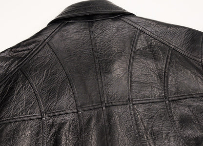 ANNASPEAK ROSSO Red Label Lambskin Detachable Wool Collar Vintage Jacket-XAVIER.