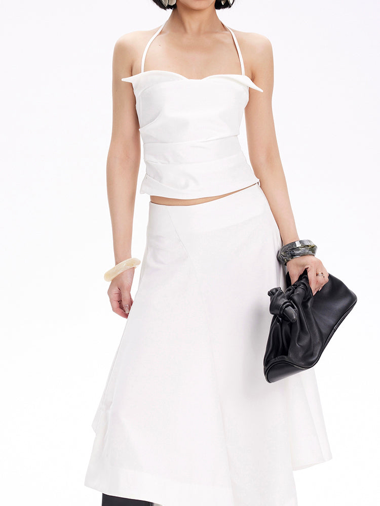 TINY IN cat ear three-dimensional pleated halter neck sling - BANG