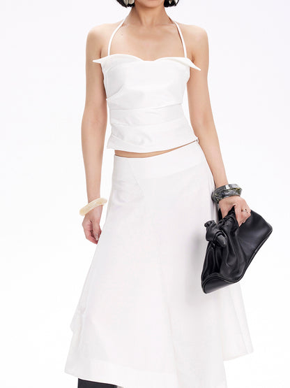 TINY IN cat ear three-dimensional pleated halter neck sling - BANG