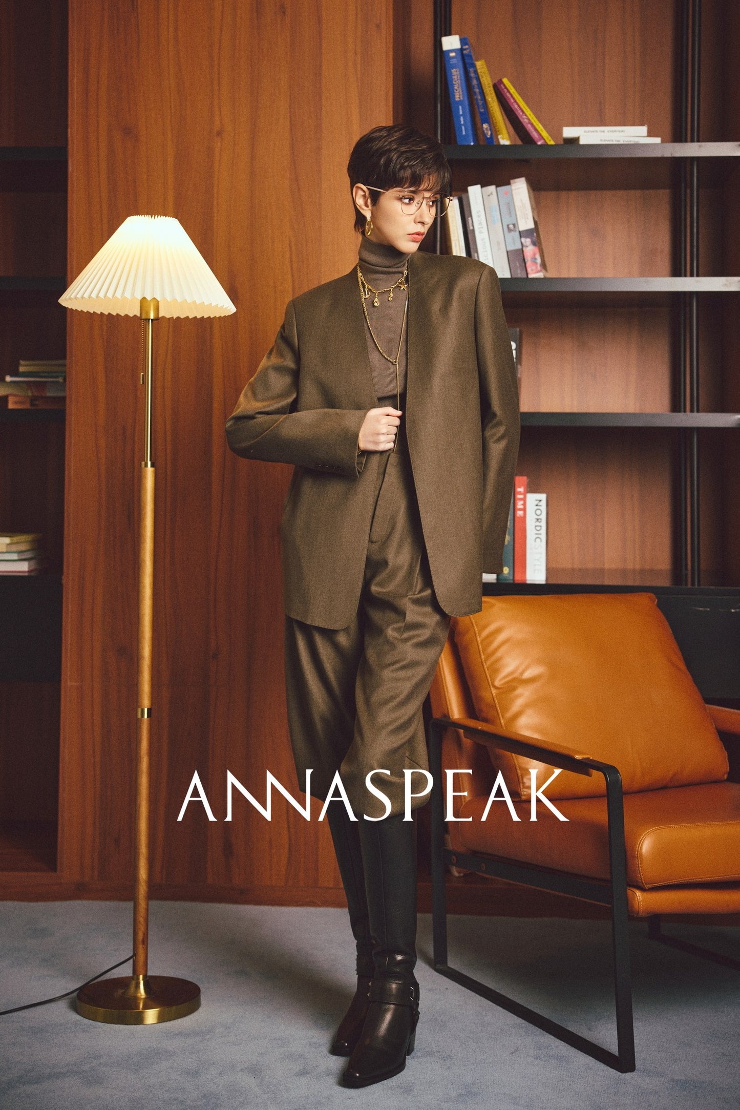 ANNASPEAK Worsted Wool Flannel Suit Vest Pants Set-OSAR.